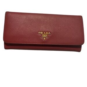 Prada Pink Saffiano Long Wallet